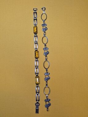 VTG Sterling Silver Citrine & Palm Tree Bracelets ▪︎ Lot of 2 Lovely Pieces!